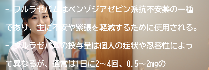 フルラゼパムの使用方法と投与量の要点まとめ