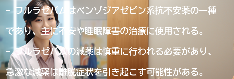 フルラゼパムの減薬方法と注意点の要点まとめ