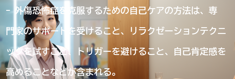 外傷恐怖症を克服するための自己ケアの方法の要点まとめ