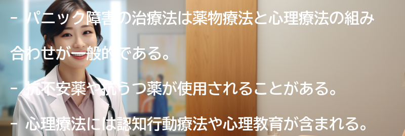 パニック障害の治療法にはどのようなものがありますか？の要点まとめ