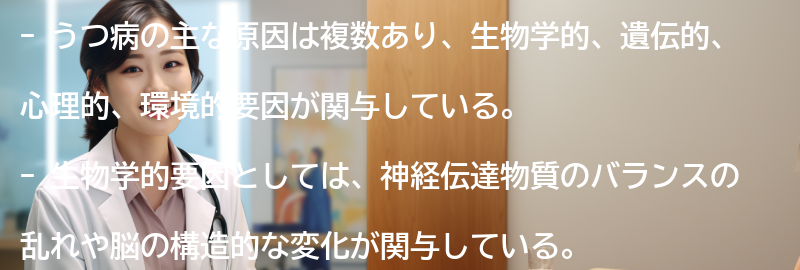 うつ病の主な原因とは？の要点まとめ