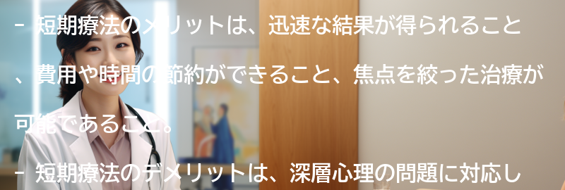 短期療法のメリットとデメリットの要点まとめ