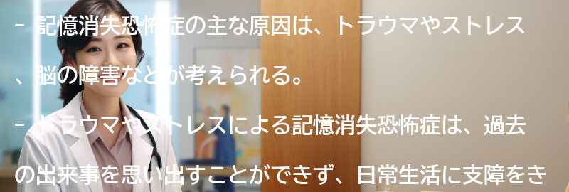 記憶消失恐怖症の主な原因は何ですか?の要点まとめ