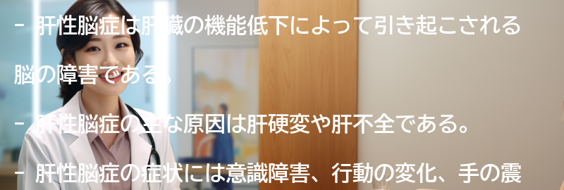 肝性脳症と関連する注意点とは？の要点まとめ
