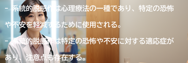系統的脱感作の適応症と注意点の要点まとめ