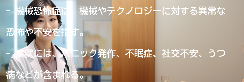 機械恐怖症の症状と原因の要点まとめ