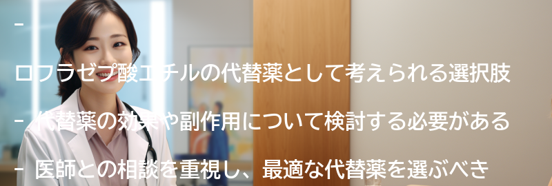 ロフラゼプ酸エチルの代替薬について考えるの要点まとめ