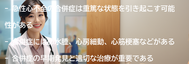 急性心不全の合併症の要点まとめ