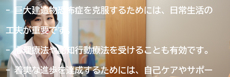 巨大建造物恐怖症を克服するための日常生活の工夫の要点まとめ