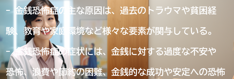 金銭恐怖症の主な原因とは?の要点まとめ