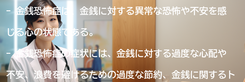 金銭恐怖症の症状とは?の要点まとめ