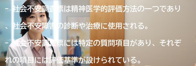 社会不安調査票の質問項目と評価基準の要点まとめ