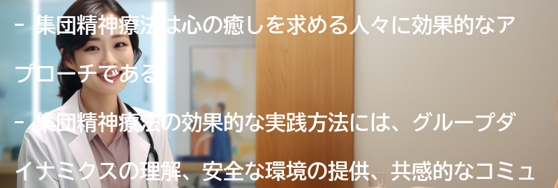 集団精神療法の効果的な実践方法の要点まとめ