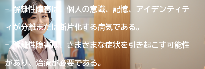 解離性障害とはの要点まとめ