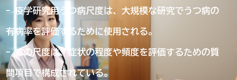 疫学研究用うつ病尺度の特徴と利点の要点まとめ