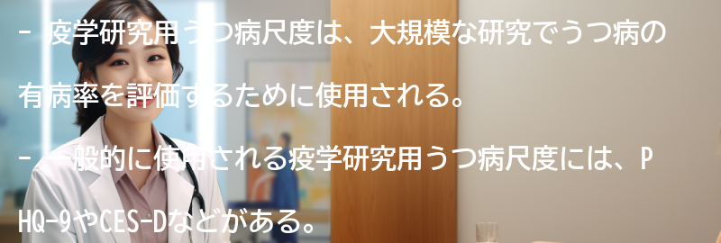 疫学研究用うつ病尺度の実際の例の要点まとめ