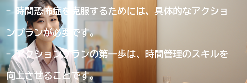 時間恐怖症の克服に向けた具体的なアクションプランの要点まとめ