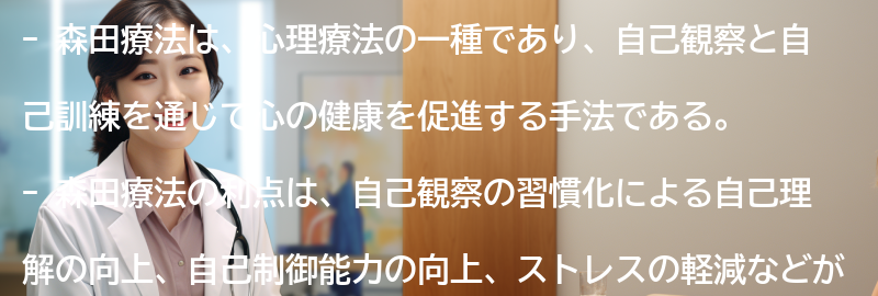 森田療法の利点と注意点の要点まとめ