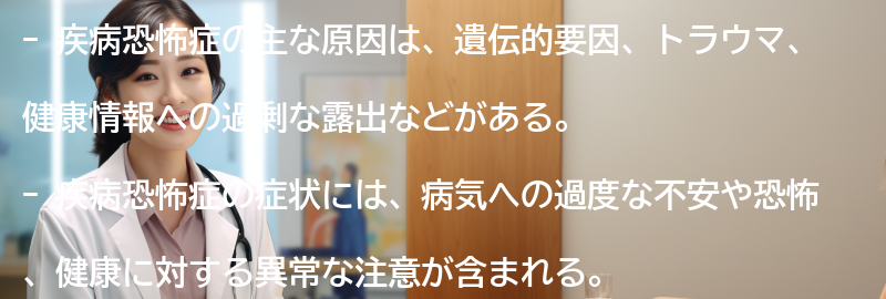 疾病恐怖症の主な原因は何ですか？の要点まとめ