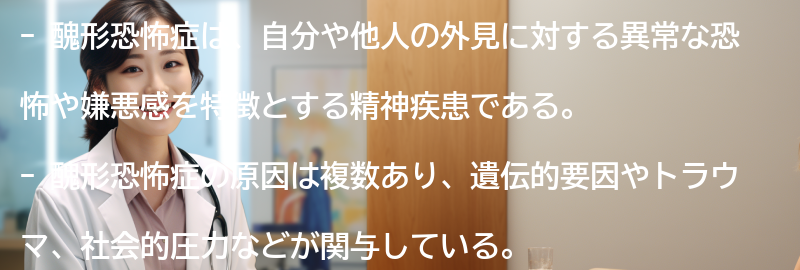 醜形恐怖症を克服するためのアドバイスの要点まとめ