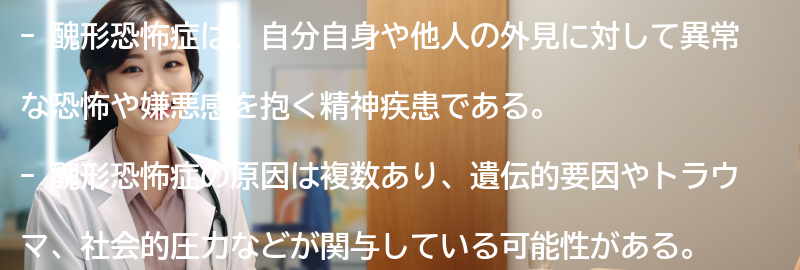 醜形恐怖症に関するよくある質問と回答の要点まとめ