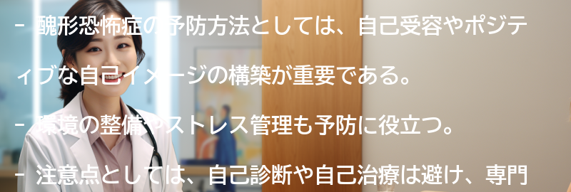 醜形恐怖症の予防方法と注意点の要点まとめ