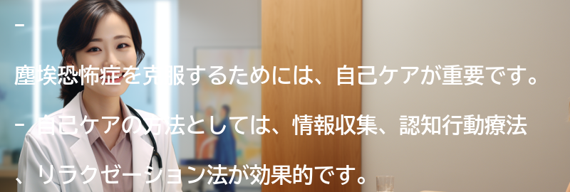 塵埃恐怖症を克服するための自己ケアの方法の要点まとめ