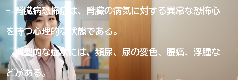 腎臓病恐怖症の典型的な症状とは？の要点まとめ