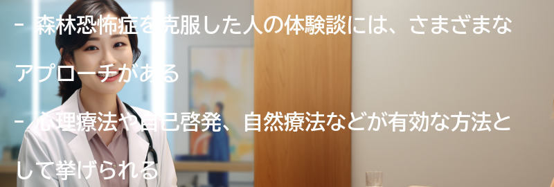 森林恐怖症を克服した人の体験談の要点まとめ