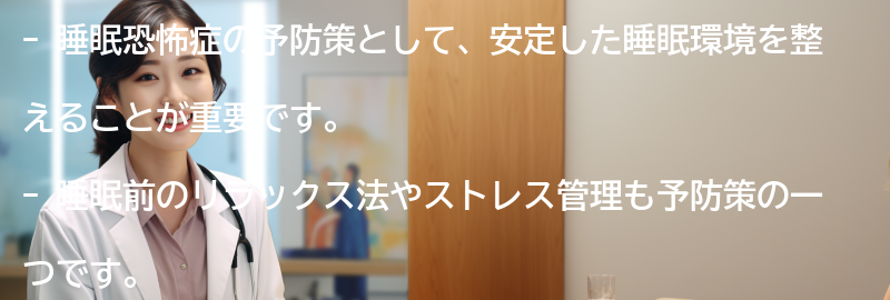 睡眠恐怖症の予防策と注意点の要点まとめ