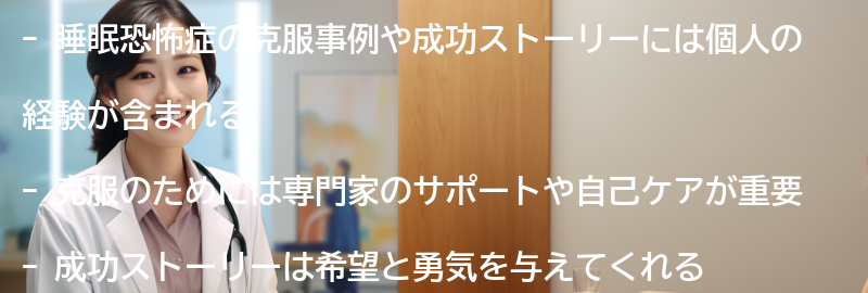 睡眠恐怖症の克服事例や成功ストーリーの要点まとめ