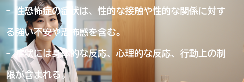 性恐怖症の症状とはどのようなものですか？の要点まとめ