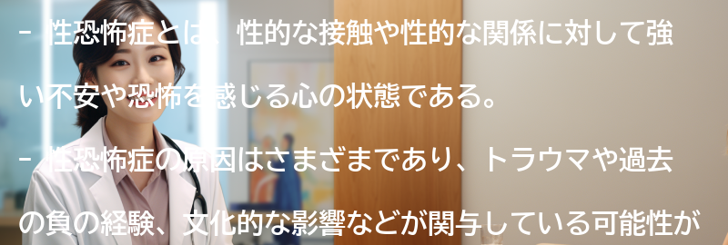 性恐怖症を理解し、偏見やスティグマに立ち向かうの要点まとめ