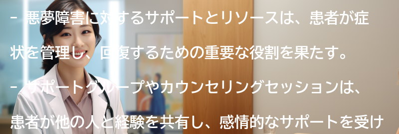 悪夢障害に対するサポートとリソースの要点まとめ