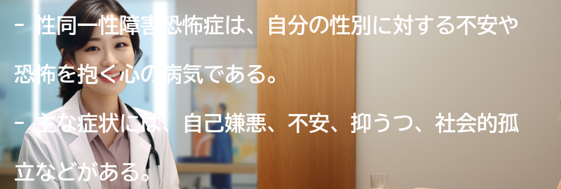 性同一性障害恐怖症の主な症状とは？の要点まとめ