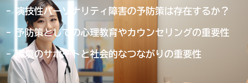 演技性パーソナリティ障害の予防策はありますか？の要点まとめ