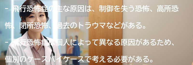 飛行恐怖症の主な原因の要点まとめ