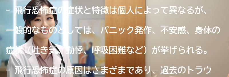 飛行恐怖症の症状と特徴の要点まとめ