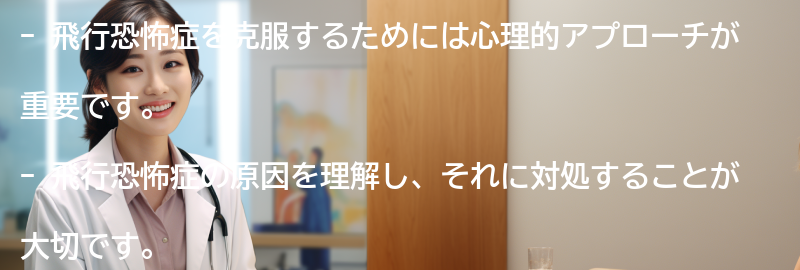 飛行恐怖症を克服するための心理的アプローチの要点まとめ