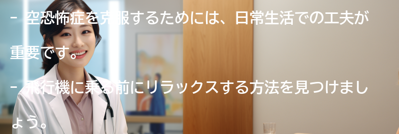 空恐怖症を克服するための日常生活の工夫の要点まとめ