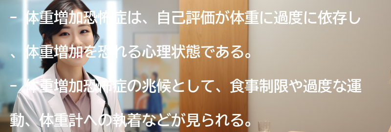 体重増加恐怖症の兆候と症状の要点まとめ
