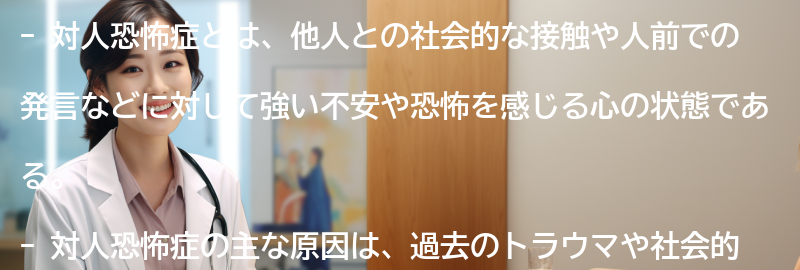 対人恐怖症に関するよくある質問と回答の要点まとめ