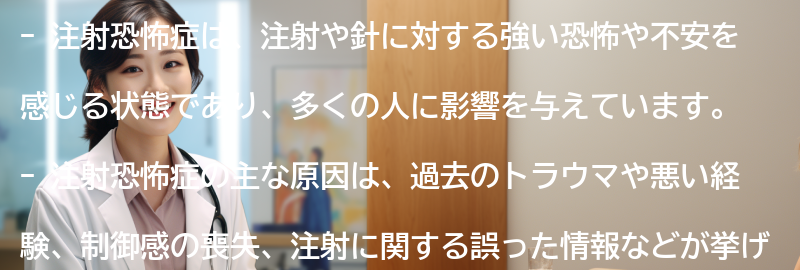 注射恐怖症の主な原因の要点まとめ