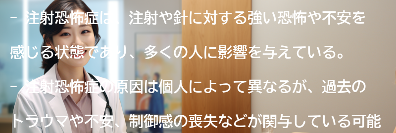 注射恐怖症を克服するためのヒントとコツの要点まとめ