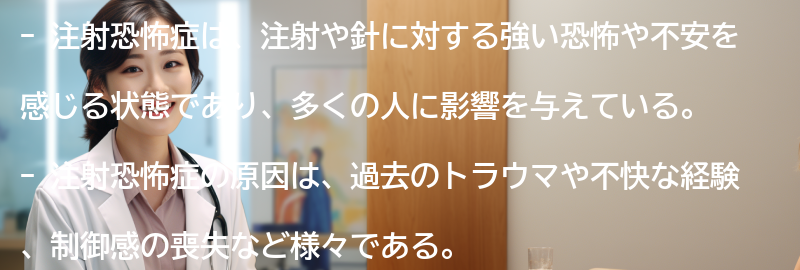 注射恐怖症に対する配慮と対応策の要点まとめ