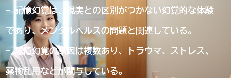 記憶幻覚の原因とリスク要因の要点まとめ