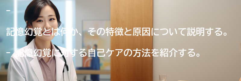 記憶幻覚に対する自己ケアの方法の要点まとめ
