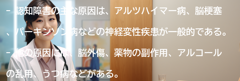 認知障害の主な原因は何ですか？の要点まとめ