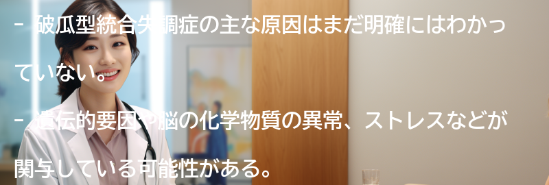 破瓜型統合失調症の主な原因は何ですか？の要点まとめ