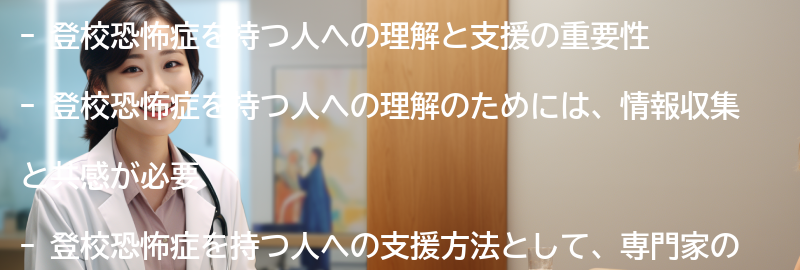 登校恐怖症を持つ人への理解と支援の要点まとめ
